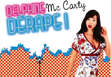 Détail de l'affiche du spectacle « Delphine dérape »