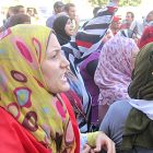 Amal Saeed pendant une manifestion à Mehallah