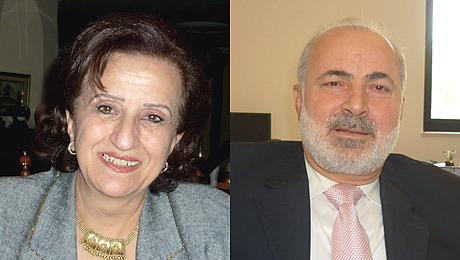 A gauche Lamis Nasser, à droite Musa Shteiwi