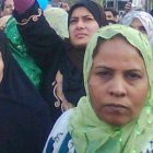 Manifestation d'ouvrières à Mehallah, « berceau » de la révolution égyptienne.