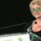 Eva Joly au meeting de Grenoble, le 12 avril 2012 © Xavier Cantat