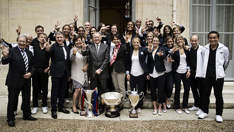 Najat Vallaud-Belkacem reçoit l'Olympique lyonnais féminin.