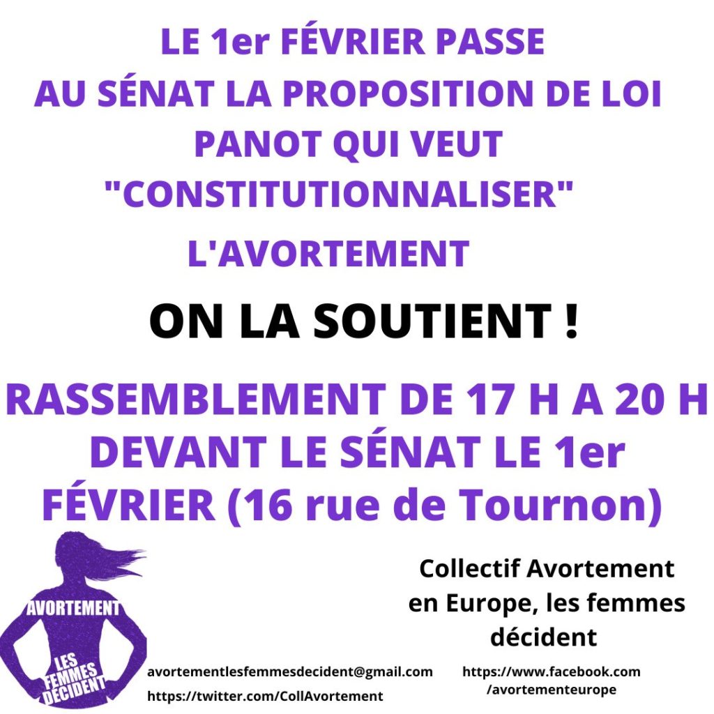  Avortement : Rassemblement devant Sénat 1er février 