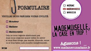 Lire la suite à propos de l’article «Mademoiselle, la case en trop !», campagne contre une civilité désuète et sexiste