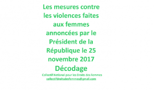 Lire la suite à propos de l’article Mesures contre les violences faites aux femmes annoncées par E. Macron : décryptage du CNDF