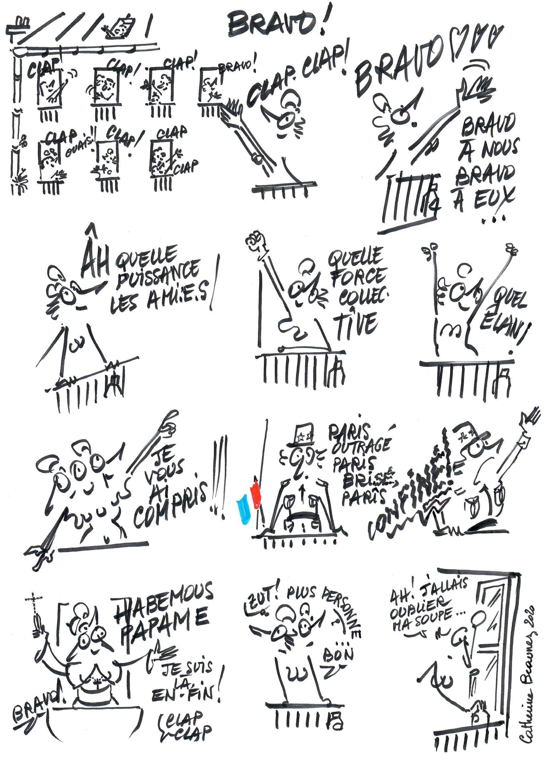 You are currently viewing Catherine Beaunez fait la chronique dessinée de son confinement
